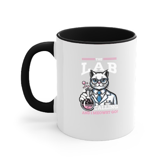 Girls Lab Calling Science Funny Lab Cat Laboratory Accent Mugs