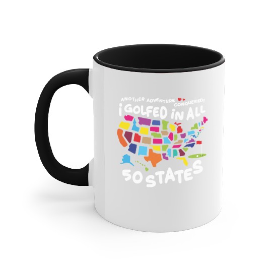 I Golfed in all 50 States USA Map Golf Bucket List Accent Mugs