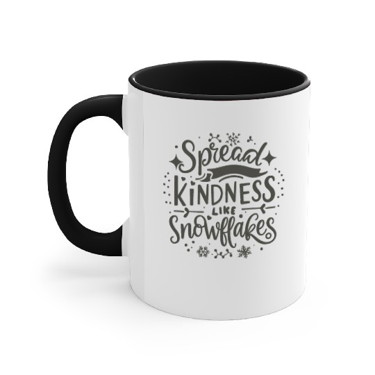 Christmas Themed Spread Kindness Like Snowflakes Accent Mugs
