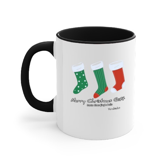 Santa Claus jingle Bell Merry Christmas Gift socks Accent Mugs