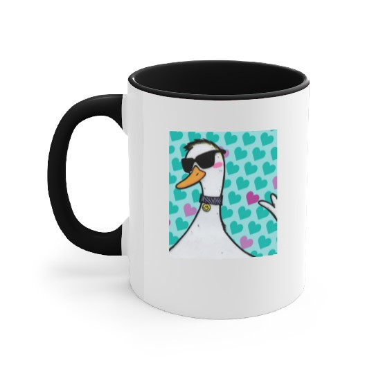 90s Raver Cartoon Duck, Party Animal, Kids Room Accent Mugs