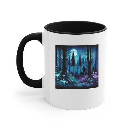 Mystic Moonlit Enchanted Forest Accent Mugs