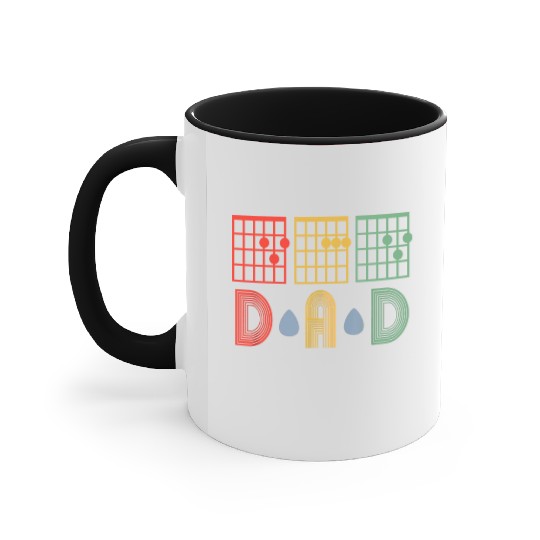 Best Guitar Dad Ever Chords Dad Guitar Fathers Day Accent Mugs