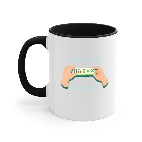 Mahjong Is My Therapy Accent Mugs