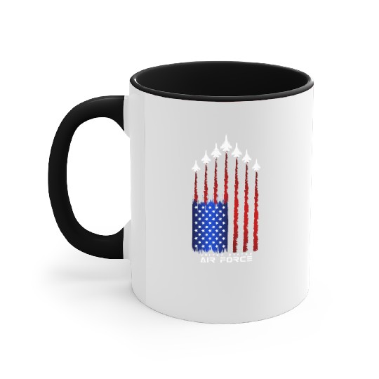 Air Force US Veterans 4th of July Accent Mugs American