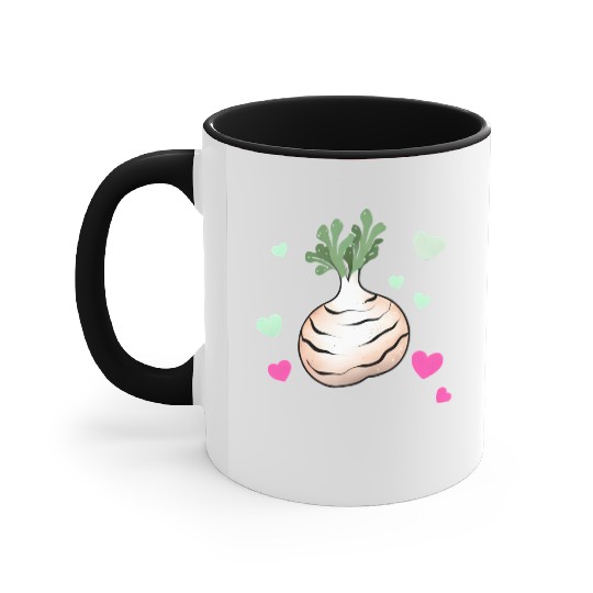 Turnip Love Valentine's Day Hearts Accent Mugs