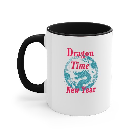 Dragon Time: Festive Illustration with Chinese New Accent Mugs