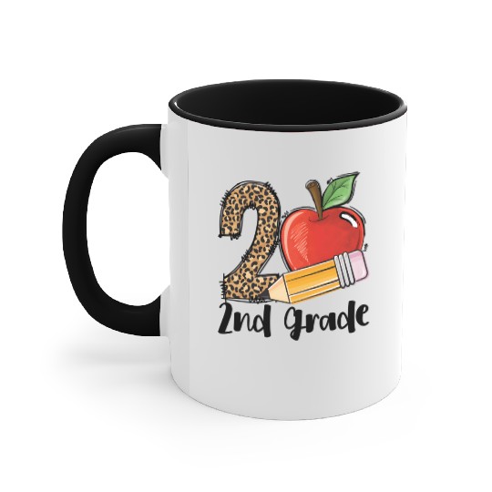 2Nd Grade Leopard Print Back To School Teacher Stu Accent Mugs