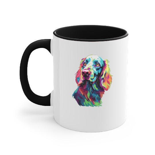 Watercolor Colorful English Setter Accent Mugs