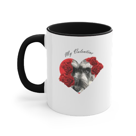 Schnauzer valentine Accent Mugs