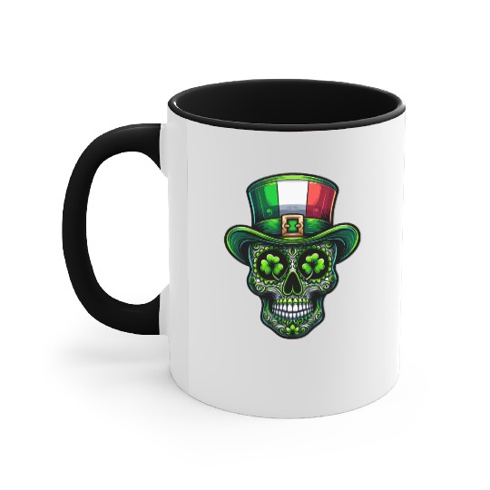 St Patricks Day Irish Sugar Skull Day Of Dead Accent Mugs