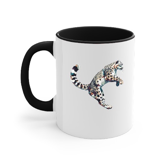 Snow Leopard Leopard White Leopard Accent Mugs