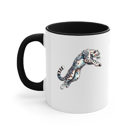 Snow Leopard Leopard White Leopard Accent Mugs