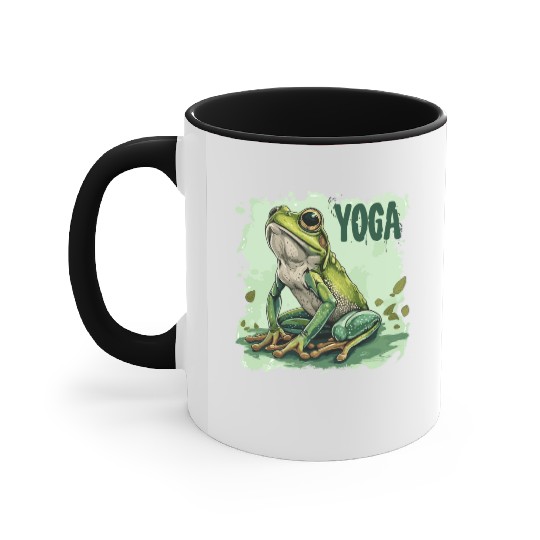Yoga Frog Relaxation Chilling Meditation Accent Mugs