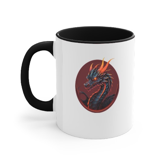 GEOMETRIC DARK DRAGON Accent Mugs