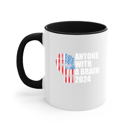 2024 Brain Vote Democracy Anti-Trump Accent Mugs