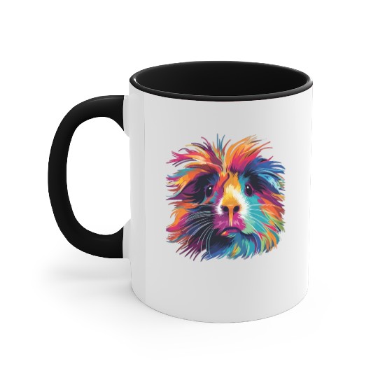 Watercolor Colorful Guinea Pig Colorful Accent Mugs