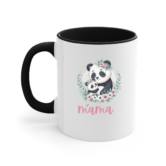 Panda Lover I Mama Panda And Cub Mother's Day Accent Mugs