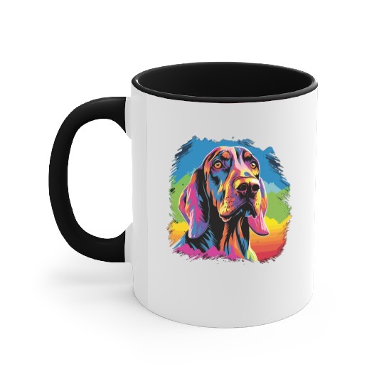 Watercolor Colorful Bayerischer Gebirgsschweißhund Accent Mugs