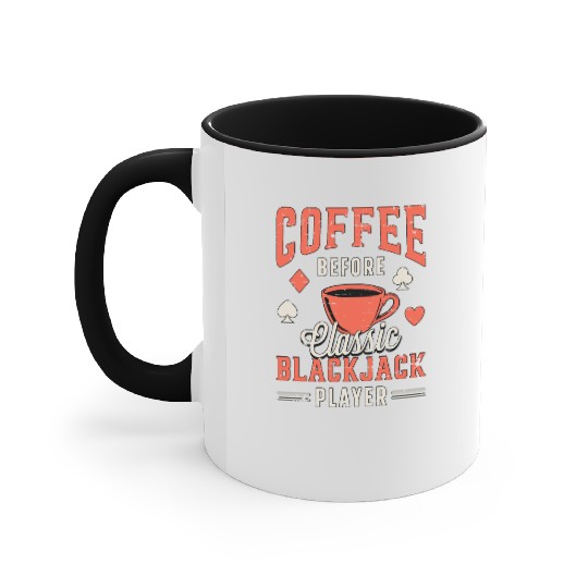 Classic Blackjack Coffee Card Player Coffee Lover Accent Mugs