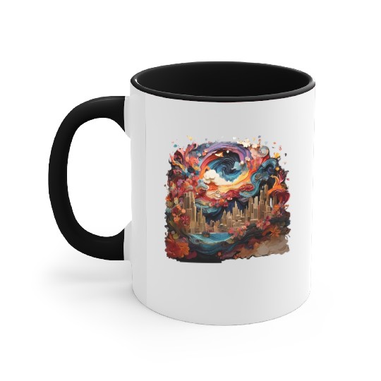 Artstation, starry night colorful Accent Mugs