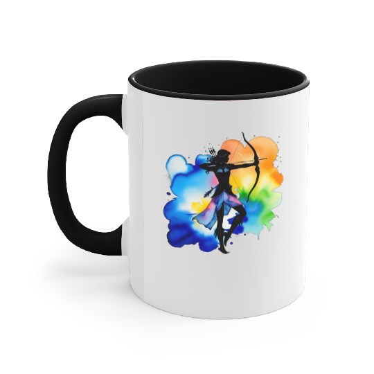 Color splash zodiac: Sagittarius Accent Mugs