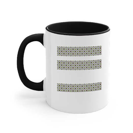 irregular stripes of green and lavender Accent Mugs
