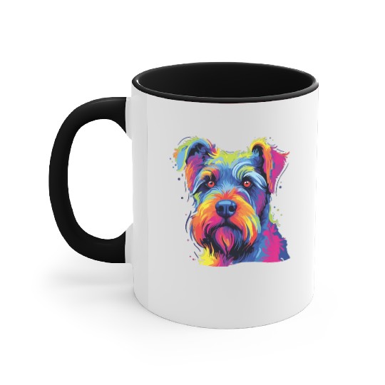 Watercolor Colorful Standard Schnauzer Accent Mugs