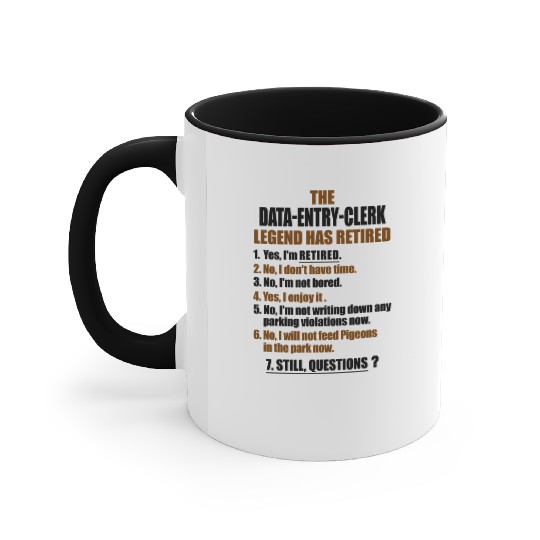 Retirement gift idea Retired Data-Entry-Clerk Accent Mugs