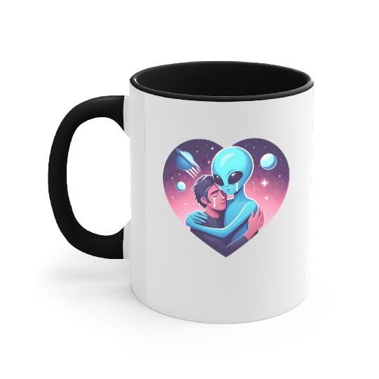 Heartwarming Embrace: Human and Alien Accent Mugs