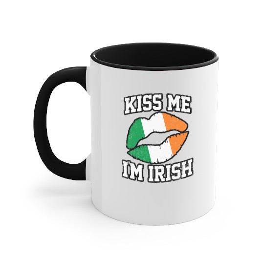 KISS ME IM IRISH ST PATRICKS DAY Accent Mugs