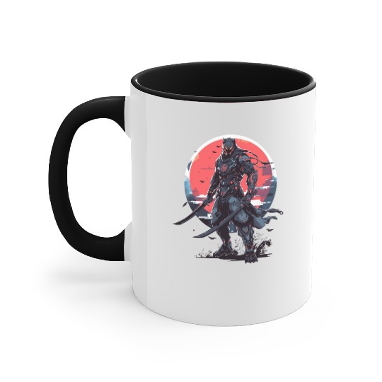 Anime Panther -Krieger Samurai Katana Accent Mugs
