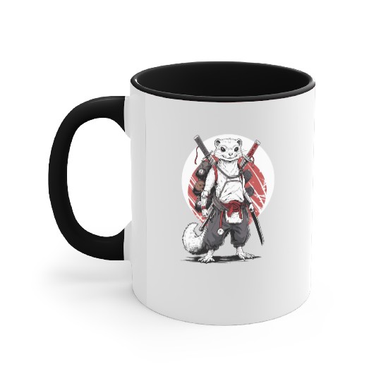 Ninja Samurai Anime Ferret Manga Warrior Accent Mugs
