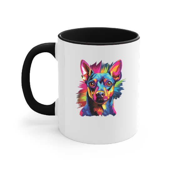 Watercolor Colorful Miniature Pinscher Accent Mugs