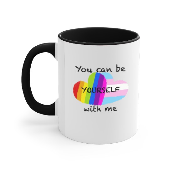 Pride hearts - You can be yourself with me Accent Mugs