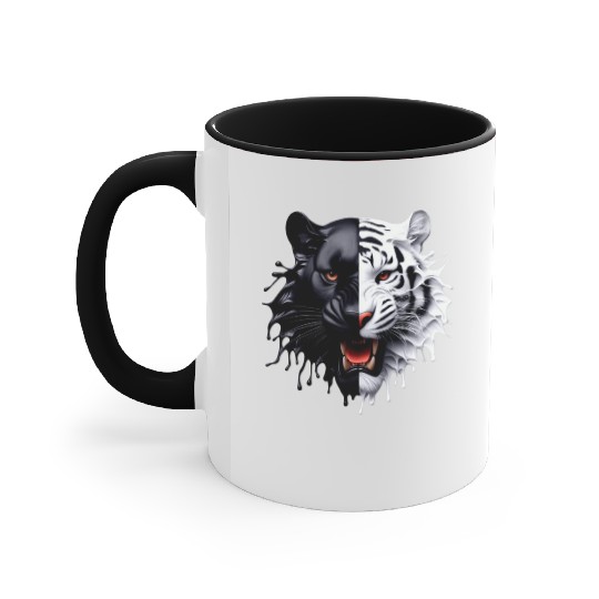 3D realistic black panther & Leopart Design Accent Mugs
