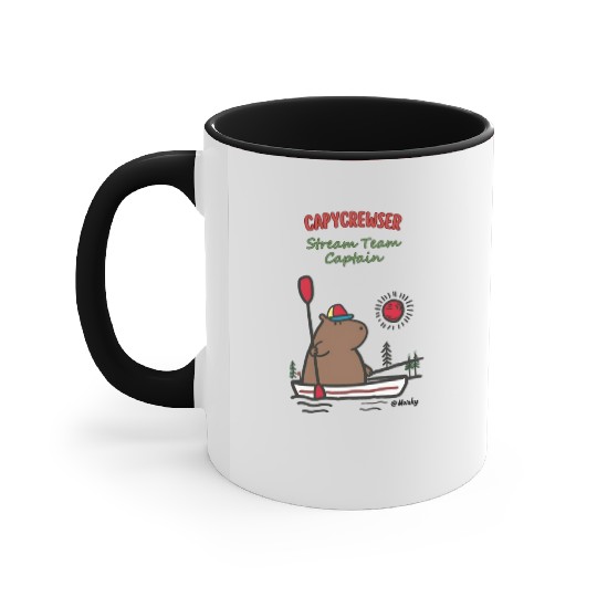 Captain Capy: Nautical Capybara Canoe Adventure Accent Mugs