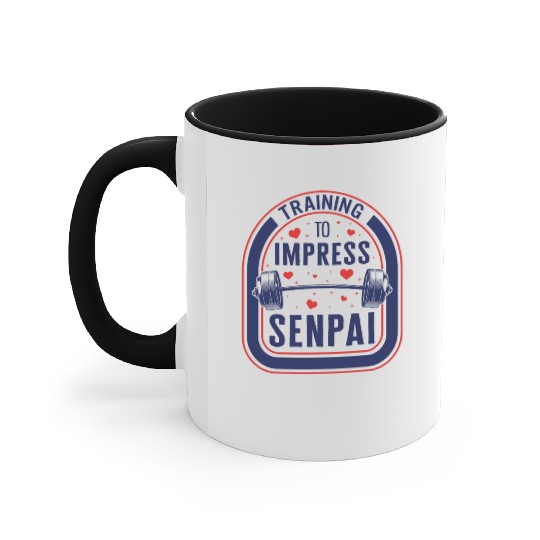 Training To Impress Senpai Gym Anime Accent Mugs