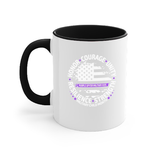Purple Up for Military Kid Us Flag Cool Military Accent Mugs