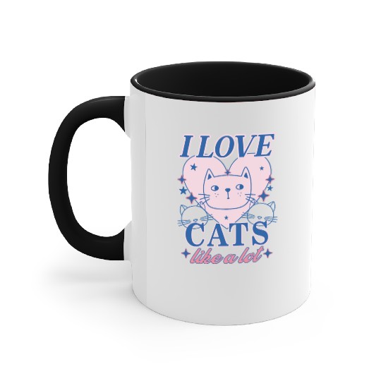 I LOVE CAT, CAT LOVERS Accent Mugs