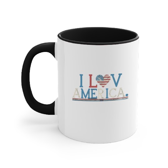 I Love America Accent Mugs