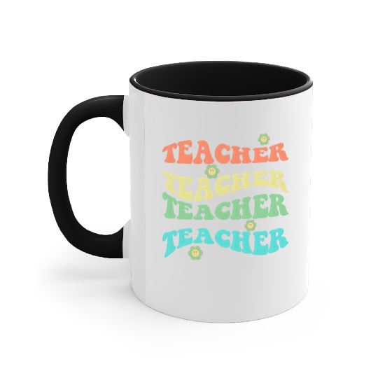 Retro Groovy In My Teacher Era Teacher Life T-Shir Accent Mugs