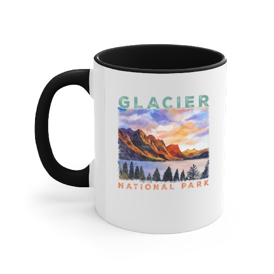 Glacier National Park Retro US Montana Parks Accent Mugs