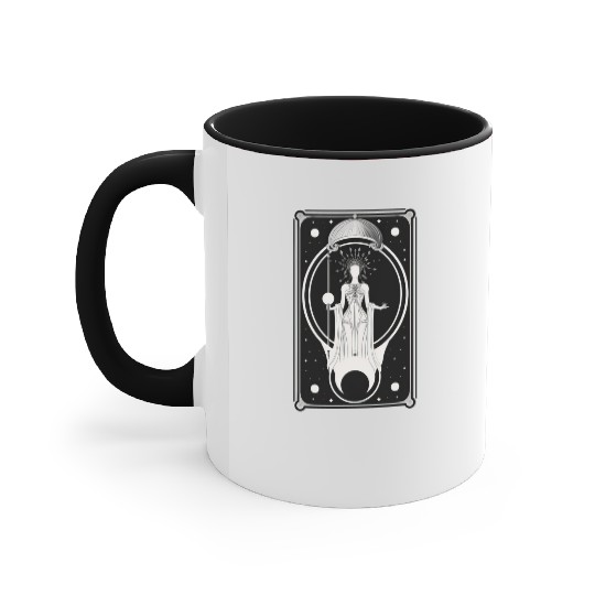 Crescent Moon Tarot Card Astrology Occult Accent Mugs