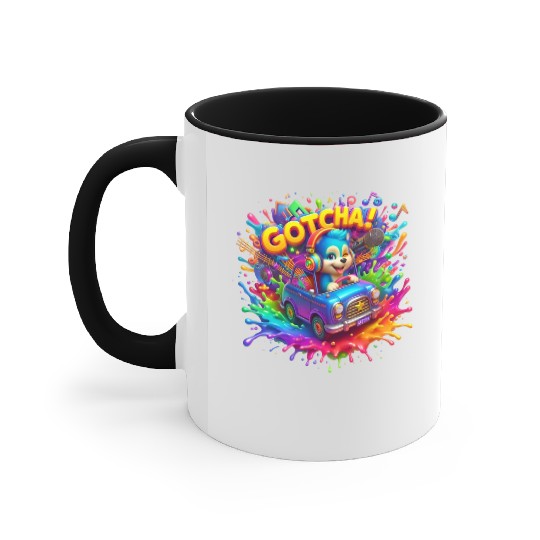 Stellar Cadence: Symphony of Neon Hues - GoTCha! Accent Mugs
