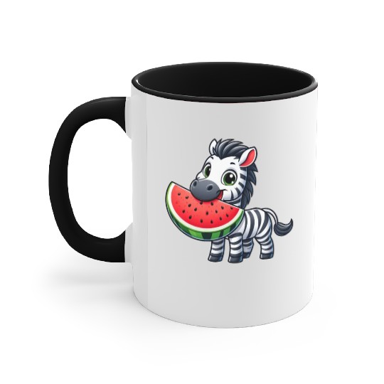 Zebra melon watermelon fruit fruity Accent Mugs