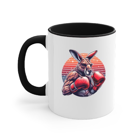 Funny Kickboxing Or Boxing Humor Sport Kangaroo Accent Mugs