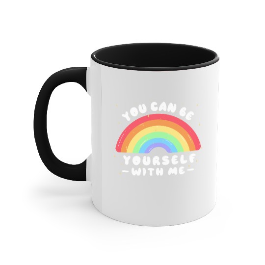 You Can Be Yourself With Me - LGBTQ Ally - Pride Accent Mugs