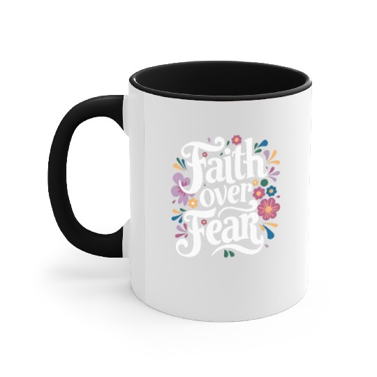 Faith over Fear Accent Mugs