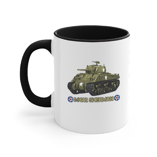 World War 2 American Tank M4A2 Sherman memorabilia Accent Mugs